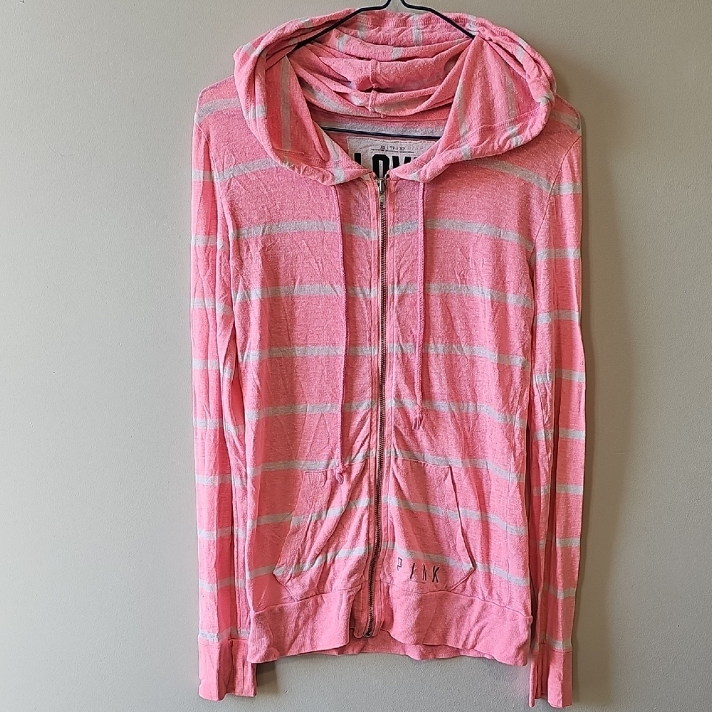 PINK Victoria's Secret XS Vibrant Pink Zip Up Hoodie